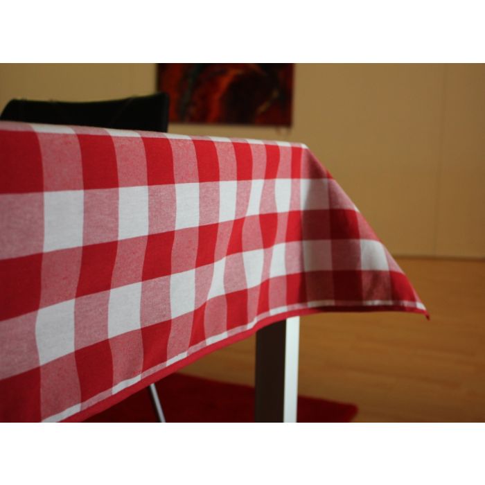 Vichy katoenen boerenbont tafellaken rood online kopen | Hetlinnenhuis.nl