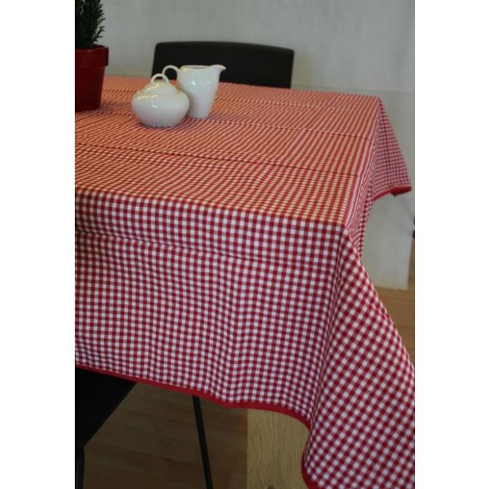 Vichy katoenen boerenbont tafellaken rood klein online kopen |  Hetlinnenhuis.nl